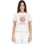 Reduzierte Cremefarbene LEVI'S T-Shirts enganliegend für Damen Größe L 