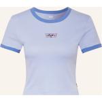 Hellblaue Blumenmuster LEVI'S T-Shirts aus Baumwolle für Damen Größe S 