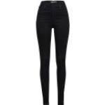Schwarze Unifarbene Super Skinny LEVI'S Skinny Jeans aus Denim für Damen 