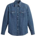 Reduzierte Blaue LEVI'S Herrenjeanshemden aus Baumwolle Größe XL 