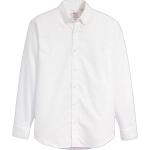 Weiße Langärmelige LEVI'S Kentkragen Hemden mit Kent-Kragen aus Baumwolle für Herren Größe M 