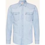 Hellblaue LEVI'S Barstow Kentkragen Hemden mit Kent-Kragen aus Baumwolle für Herren 