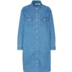 Blaue Langärmelige LEVI'S Herbstkleider aus Baumwolle für Damen Größe XS für den für den Herbst 