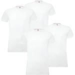 Reduzierte Weiße LEVI'S Rundhals-Ausschnitt Feinripp-Unterhemden aus Baumwollmischung für Herren Größe L 4-teilig 