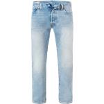 Hellblaue Bestickte LEVI'S 501 Jeans mit Stickerei aus Baumwolle für Herren Weite 30, Länge 30 für den für den Frühling 