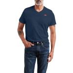 Reduzierte Blaue Langärmelige LEVI'S V-Ausschnitt T-Shirts für Herren Größe S 