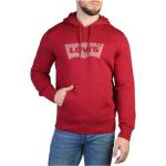 Reduzierte Rote Unifarbene Langärmelige LEVI'S Herrensweatshirts aus Baumwolle mit Kapuze Größe S 