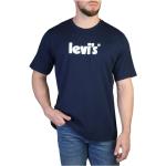 Reduzierte Blaue Unifarbene Kurzärmelige LEVI'S T-Shirts aus Baumwolle für Herren Größe S für den für den Frühling 