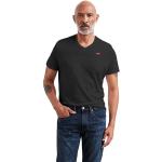 Schwarze Kurzärmelige LEVI'S V-Ausschnitt T-Shirts aus Jersey für Herren Größe S 