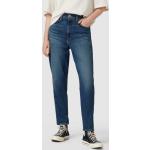 Dunkelblaue LEVI'S Straight Leg Jeans aus Baumwollmischung für Damen Größe XXL Weite 28 