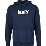Blaue Unifarbene LEVI'S Herrenhoodies & Herrenkapuzenpullover aus Baumwolle mit Kapuze Größe XXL 