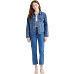 Blaue LEVI'S 501 Crop Slim Fit Jeans aus Leder für Damen Weite 25 