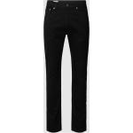Schwarze Unifarbene LEVI'S 512 Slim Fit Jeans mit Reißverschluss aus Baumwolle für Herren Weite 33, Länge 32 