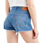 Reduzierte Blaue LEVI'S 501 Jeans-Shorts aus Denim enganliegend für Damen 