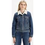 Reduzierte Bestickte LEVI'S Gefütterte Jeansjacken aus Baumwollmischung für Damen für den für den Herbst 