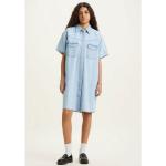 Hellblaue LEVI'S Mini V-Ausschnitt Minikleider & kurze Kleider aus Baumwolle für Damen Größe XS 