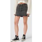 Anthrazitfarbene LEVI'S Mini Jeansröcke mit Fransen aus Baumwolle für Damen Größe XXL 