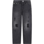 Reduzierte Anthrazitfarbene LEVI'S 5-Pocket Jeans für Kinder mit Reißverschluss aus Denim für Jungen Größe 140 