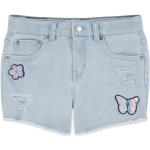 Reduzierte Hellblaue LEVI'S Jeans Shorts für Kinder mit Reißverschluss aus Denim für Mädchen Größe 110 