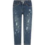 Reduzierte Dunkelblaue LEVI'S Slim Jeans für Kinder mit Reißverschluss aus Denim für Jungen Größe 176 