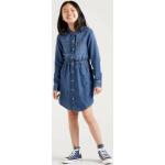 Reduzierte Blaue Kinderjeanskleider aus Denim für Mädchen Größe 158 für den für den Sommer 