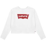 Reduzierte Weiße Langärmelige LEVI'S Rundhals-Ausschnitt Printed Shirts für Kinder & Druck-Shirts für Kinder aus Baumwolle für Mädchen Größe 128 