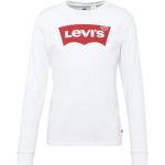 Weiße Langärmelige LEVI'S Rundhals-Ausschnitt T-Shirts für Herren Größe L 