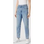 Hellblaue Unifarbene Mom LEVI'S Mom-Jeans mit Reißverschluss aus Baumwolle für Damen Größe XXL Weite 26 