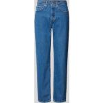 Blaue LEVI'S 501 Crop Straight Leg Jeans aus Denim für Damen Weite 28, Länge 28 