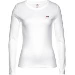 Weiße Unifarbene LEVI'S Basic-Shirts für Damen Größe XS 