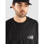 Schwarze Gestreifte Skater Langärmelige LEVI'S Skate T-Shirts aus Baumwolle für Herren Größe XL 