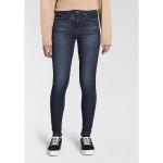 Dunkelblaue Bestickte Super Skinny LEVI'S Jeans mit Stickerei aus Baumwolle für Damen Größe XXL 