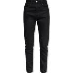 Reduzierte Schwarze Bestickte LEVI'S Slim Fit Jeans mit Reißverschluss aus Denim für Damen Weite 28 