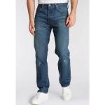 Indigofarbene Unifarbene Casual LEVI'S 501 Straight Jeans mit Stickerei aus Baumwolle für Herren Größe S 