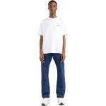 Reduzierte Blaue Unifarbene LEVI'S 501 Straight Jeans mit Stickerei mit Nieten aus Denim für Herren Größe XXL Weite 29 