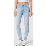 Hellblaue Super Skinny LEVI'S Skinny Jeans mit Reißverschluss aus Baumwollmischung für Damen Größe XS Weite 27, Länge 32 
