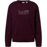 Auberginefarbene Langärmelige LEVI'S Rundhals-Ausschnitt Damensweatshirts aus Baumwolle Größe L für den für den Herbst 