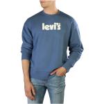 Reduzierte Blaue Unifarbene Langärmelige LEVI'S Herrensweatshirts aus Baumwolle Größe L 