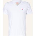 Weiße LEVI'S V-Ausschnitt T-Shirts aus Baumwolle für Herren Größe XXL 