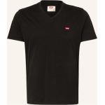 Schwarze LEVI'S V-Ausschnitt T-Shirts aus Baumwolle für Herren Übergrößen 