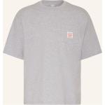Hellgraue Melierte LEVI'S Shirts mit Tasche aus Baumwolle für Herren Größe XL 