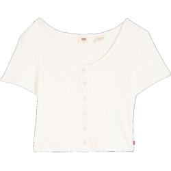 Levi's® T-Shirt, Knopfleiste, Rippstruktur, für Damen, weiß, L