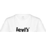 Weiße Unifarbene Kurzärmelige LEVI'S T-Shirts für Damen Größe M 