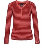 Rote Gestreifte Elegante Langärmelige Vegane Bio Nachhaltige V-Ausschnitt V-Shirts aus Baumwolle enganliegend für Damen Größe XXL 