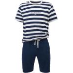 Blaue Gestreifte Maritime Lexington Clothing Bio Pyjamas kurz für Herren Größe S 