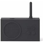 Lexon TYKHO 3 Tragbarer Bluetooth Lautsprecher mit FM Radio, Wasserdicht und Wiederaufladbarer Akku - Schwarz