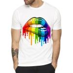 Weiße LGBT Lesbian Pride T-Shirts aus Wolle für Herren Größe XS für den für den Frühling 