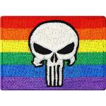 LGBT Totenkopf Aufnäher mit Ornament-Motiv maschinenwaschbar 