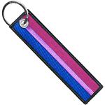 Bestickte LGBT Bi Pride Schlüsselanhänger & Taschenanhänger aus Edelstahl für Damen 
