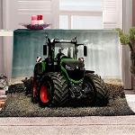 Grüne Kuscheldecken & Wohndecken mit Traktor-Motiv aus Flanell maschinenwaschbar 70x100 